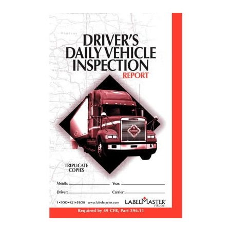 American Labelmark Co LabelMaster  Driver's Daily Vehicle Inspection Report Book, Standardized, 5.5 x 8.5 inch VIR0001